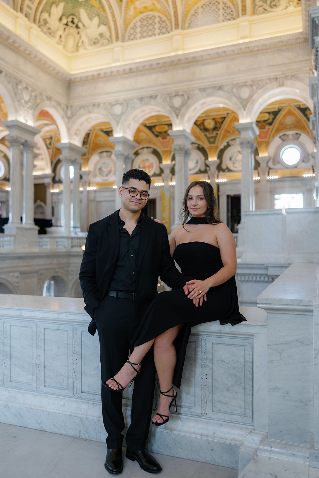 engagement session photos at the Library of Congress