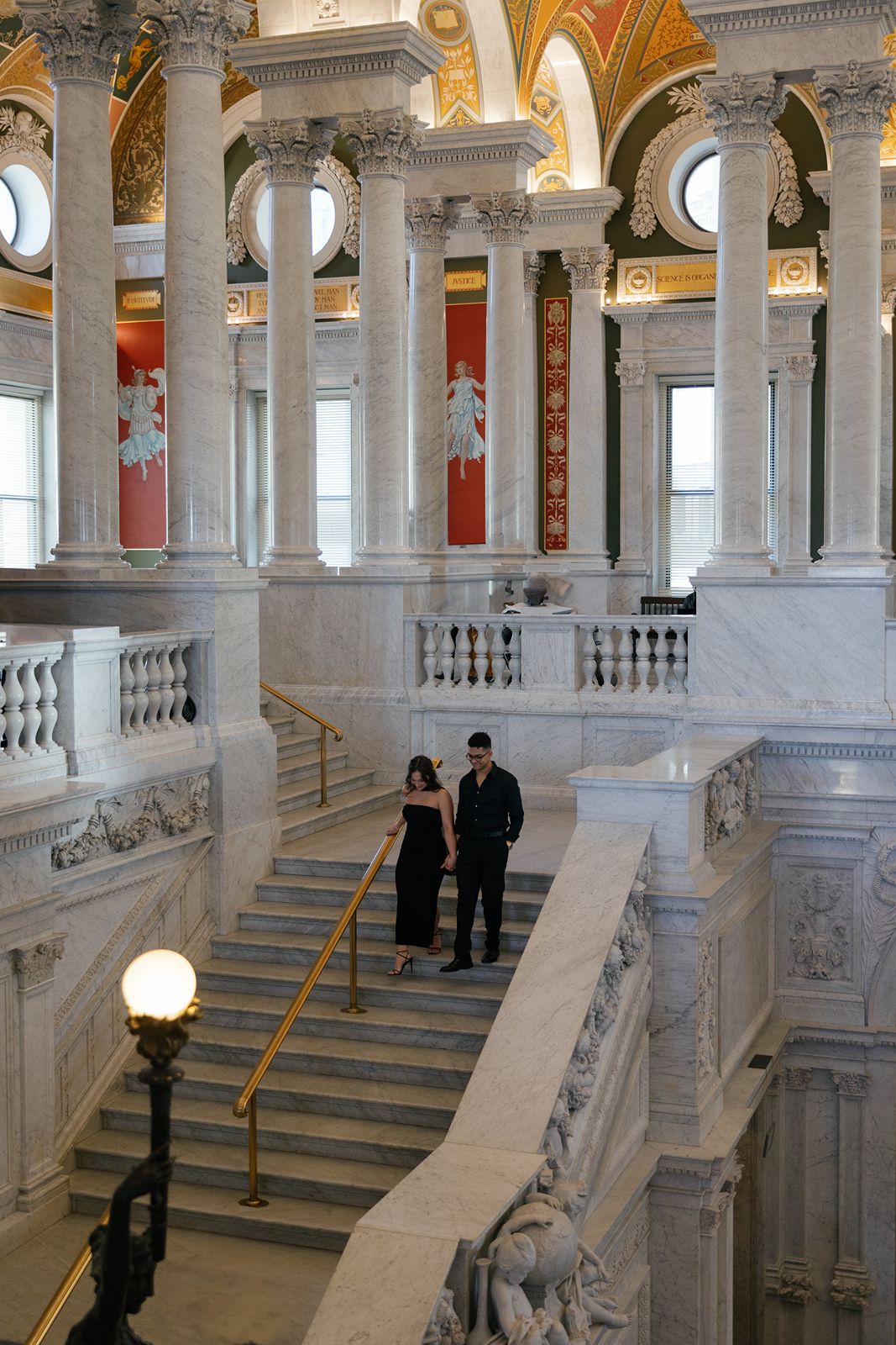 Library of Congress engagement photos Grand Staircase