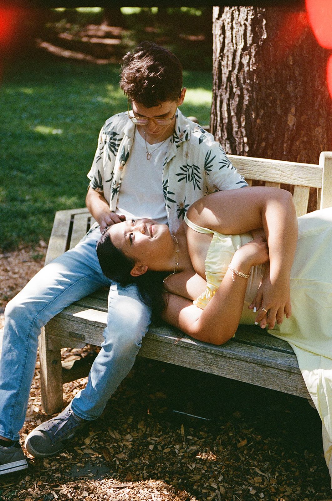 Meadowlark Botanical Garden engagement photos film
