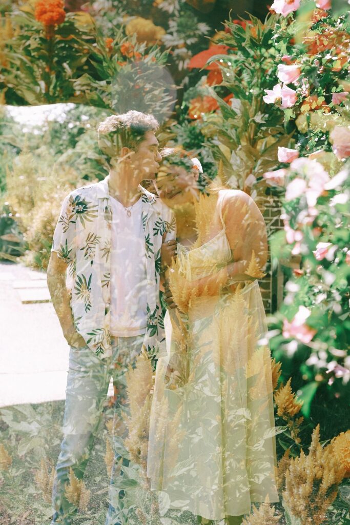 double exposure film photo of a couple