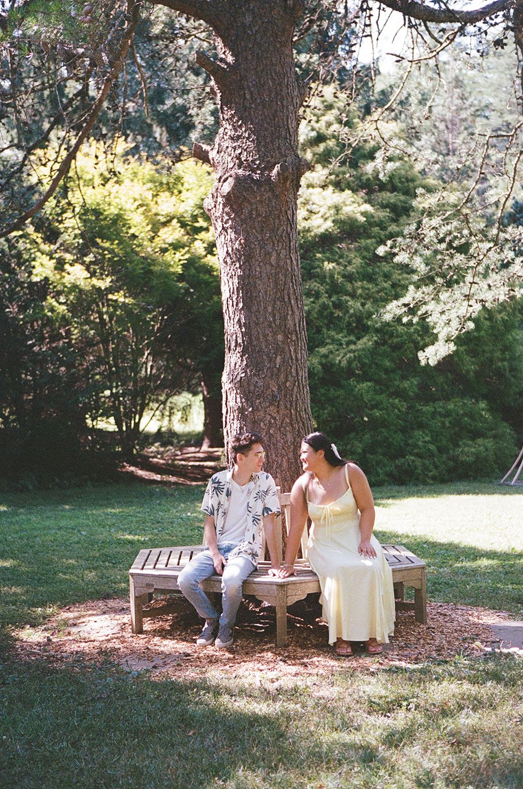 Meadowlark Botanical Garden engagement photos film
