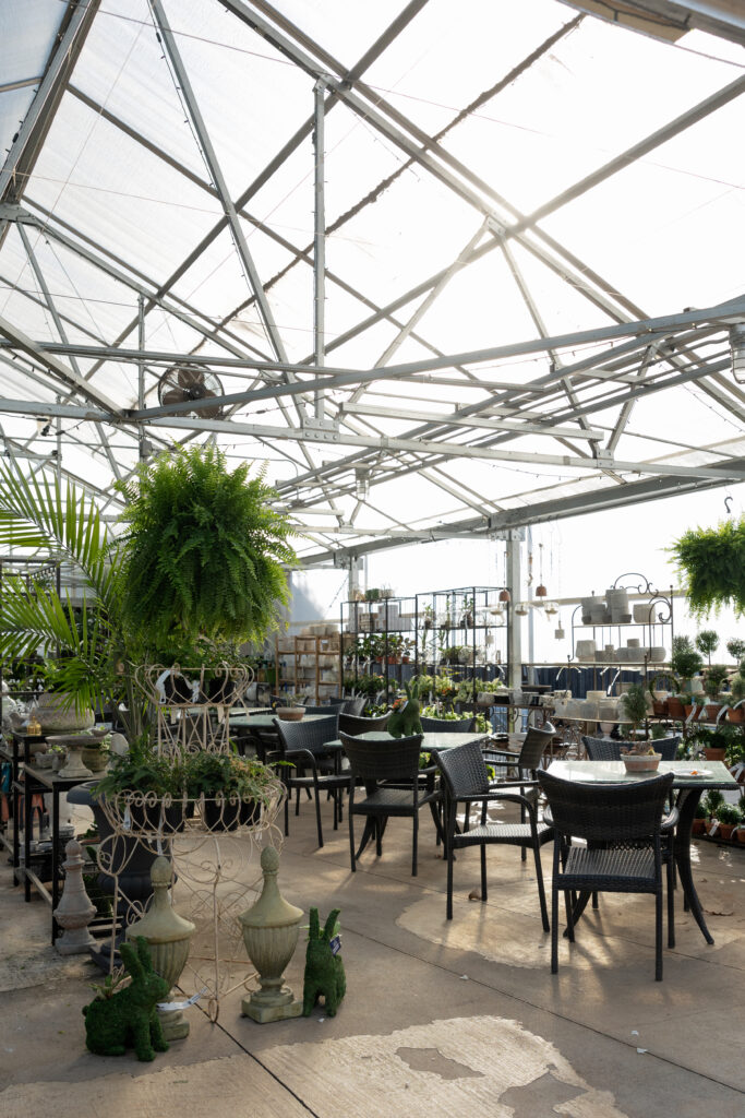 greenhouse ceremony space at the Market at Grelen